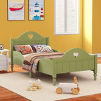 Macaron Twin Size Toddler Bed with Side Safety Rails and Headboard and Footboard