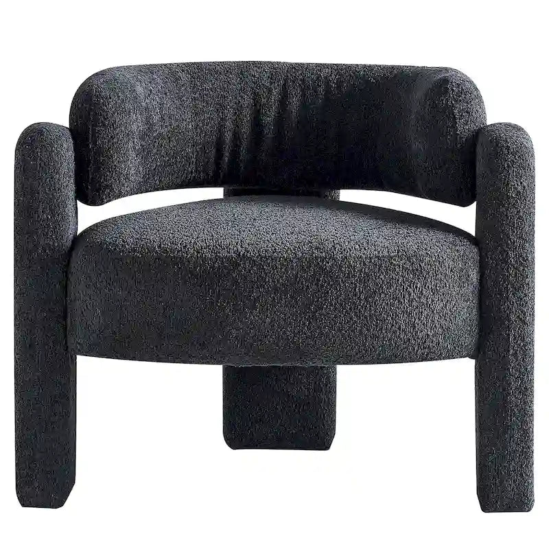 Poltrona d'accento rivestita in bouclé