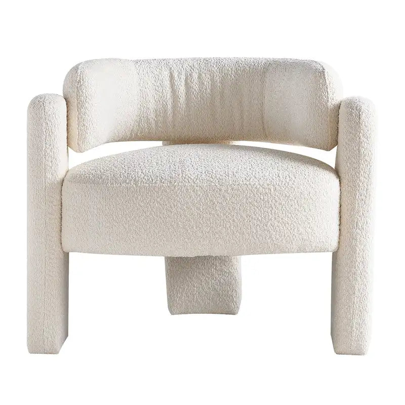 Poltrona d'accento rivestita in bouclé