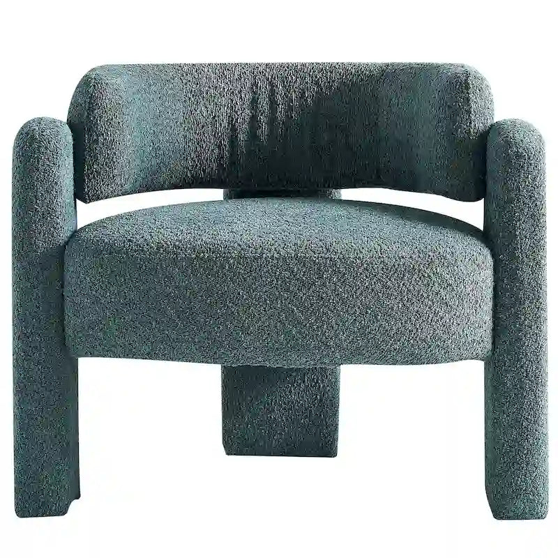 Poltrona d'accento rivestita in bouclé