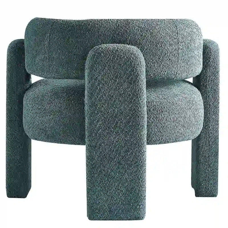 Poltrona d'accento rivestita in bouclé