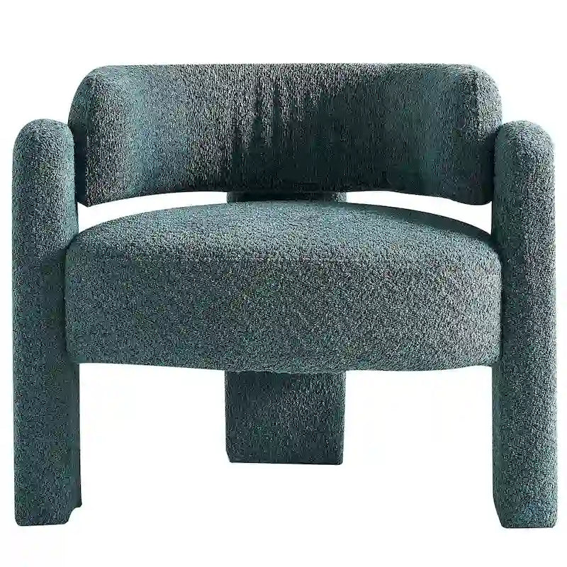 Poltrona d'accento rivestita in bouclé