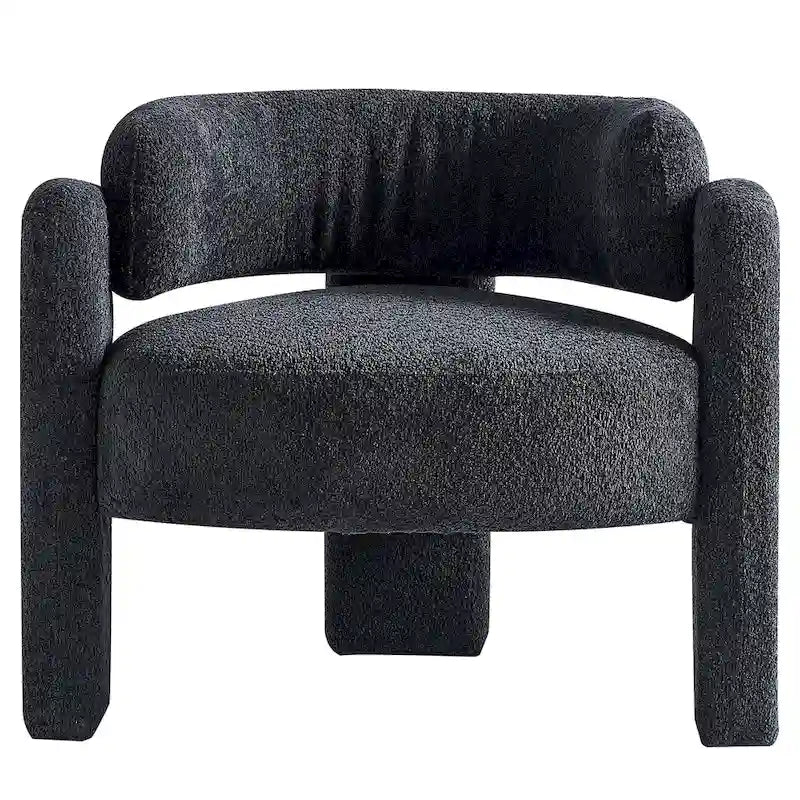Poltrona d'accento rivestita in bouclé