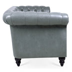 Divano Chesterfield a 3 posti con braccioli arrotolati