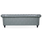 Divano Chesterfield a 3 posti con braccioli arrotolati