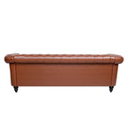 Divano Chesterfield a 3 posti con braccioli arrotolati