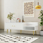 Upholstered Shoe Storage Bench with Double Door Cabinet and Open Shelf