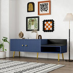 Upholstered Shoe Storage Bench with Double Door Cabinet and Open Shelf
