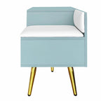 Upholstered Shoe Storage Bench with Double Door Cabinet and Open Shelf
