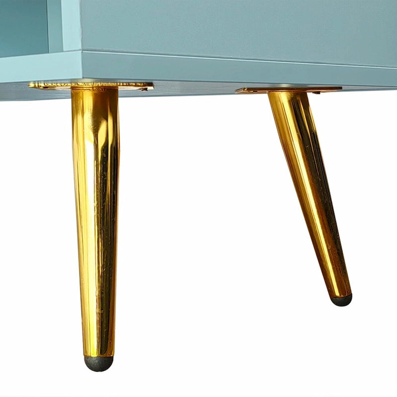 Upholstered Shoe Storage Bench with Double Door Cabinet and Open Shelf