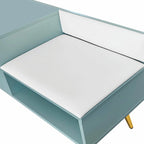 Upholstered Shoe Storage Bench with Double Door Cabinet and Open Shelf