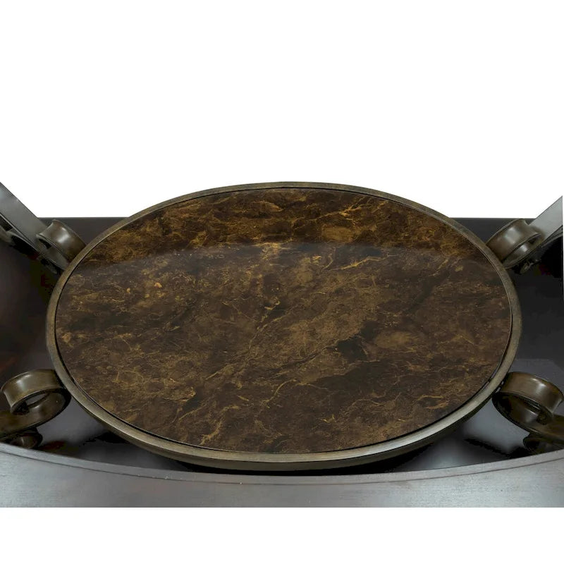 Traditional Tempered Glass Top Table Set with Coffee Table, Console Table, End Table, and Retro Metal Legs