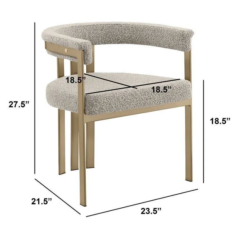 Matte Brushed Gold Chrome Dining Chairs (Set of 2) - N/A