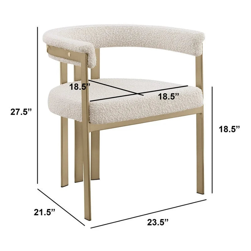 Matte Brushed Gold Chrome Dining Chairs (Set of 2) - N/A