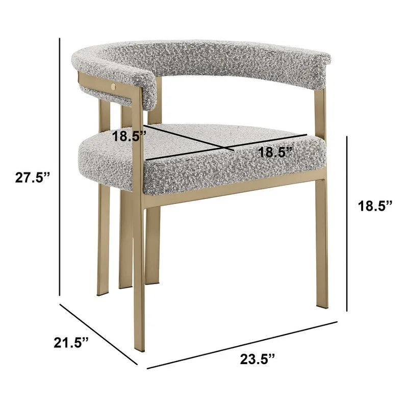 Matte Brushed Gold Chrome Dining Chairs (Set of 2) - N/A