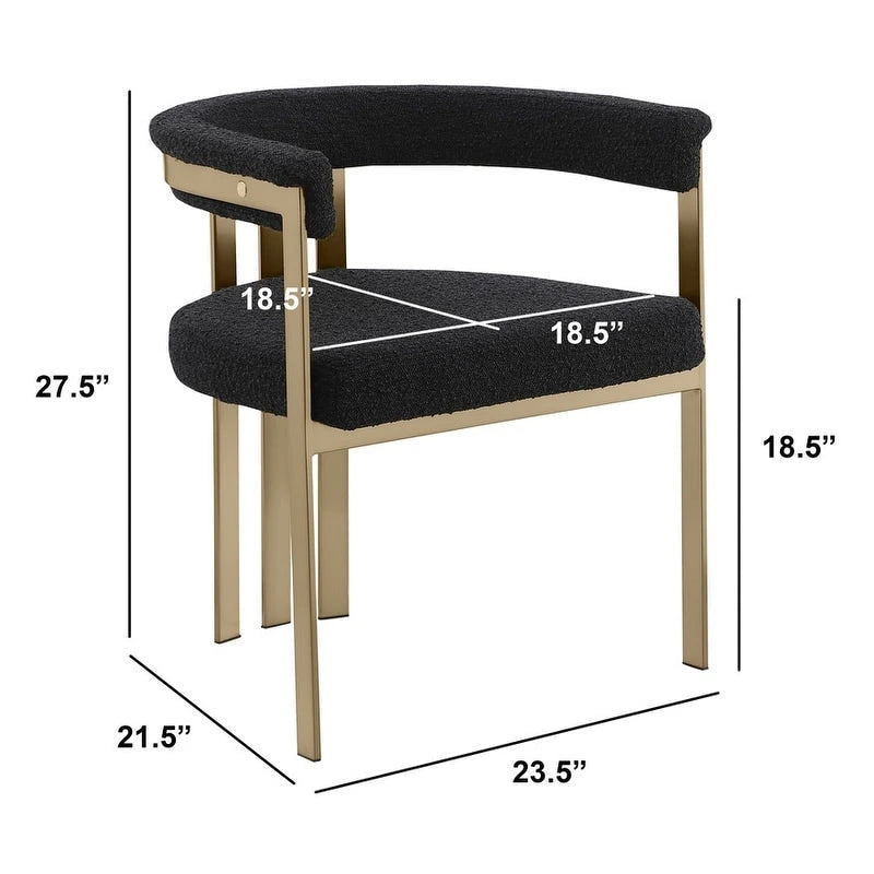 Matte Brushed Gold Chrome Dining Chairs (Set of 2) - N/A