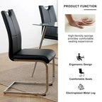 Set of 6,Dining Chairs with Faux Leather Padded Seat Upholstered with Chrome Metal Legs Side Chairs