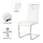 Set of 6,Dining Chairs with Faux Leather Padded Seat Upholstered with Chrome Metal Legs Side Chairs