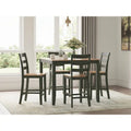 Counter Height Dining Table with Butcher Block Top and Natural Wood Finish