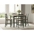 Counter Height Dining Table with Butcher Block Top and Natural Wood Finish