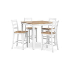 Counter Height Dining Table with Butcher Block Top and Natural Wood Finish