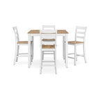 Counter Height Dining Table with Butcher Block Top and Natural Wood Finish