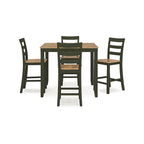 Counter Height Dining Table with Butcher Block Top and Natural Wood Finish