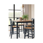 Counter Height Dining Table with Butcher Block Top and Natural Wood Finish