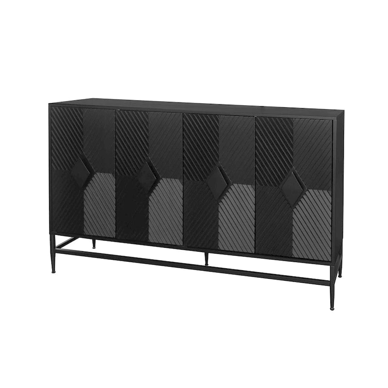 Wood Cabinet with Glass Sliding Doors Display Storage Cabinet