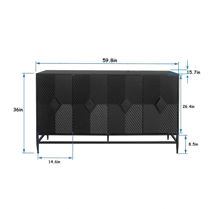 Wood Cabinet with Glass Sliding Doors Display Storage Cabinet