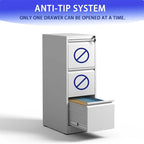 3 Drawer Vertical File Cabinet w/Lock Office Home Steel File Cabinet