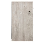 Two-Drawer File Cabinet with Open Shelves Washed Gray Wood Finish
