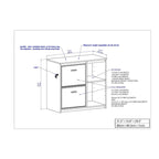 Two-Drawer File Cabinet with Open Shelves Washed Gray Wood Finish
