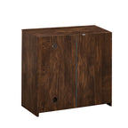 Two-Drawer File Cabinet with Open Shelves Washed Gray Wood Finish