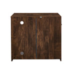 Two-Drawer File Cabinet with Open Shelves Washed Gray Wood Finish