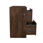 Two-Drawer File Cabinet with Open Shelves Washed Gray Wood Finish