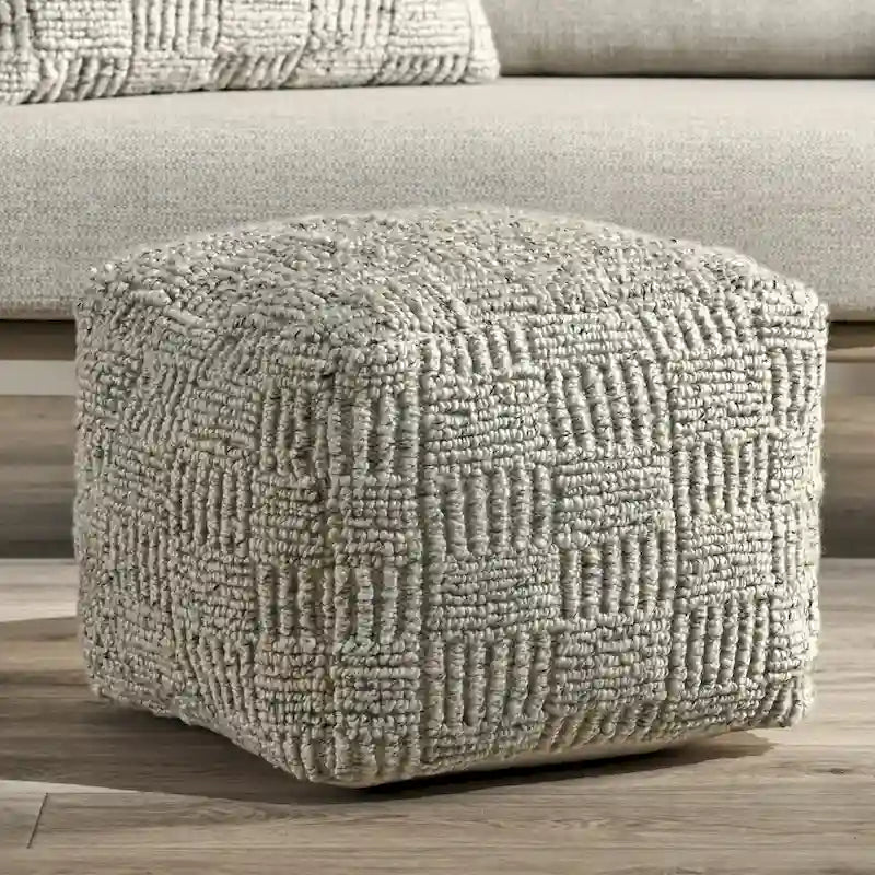 Villa by Classic Home Shades 18 Recycled Fabric Indoor/Outdoor Pouf