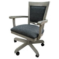 Swivel Wood Dining Caster Chair - 400 on Wheels - Custom Upholstery - 18 inch Seat