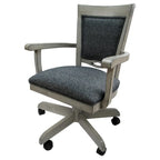 Swivel Wood Dining Caster Chair - 400 on Wheels - Custom Upholstery - 18 inch Seat