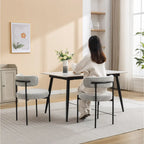 Modern Round Boucle Dining Chairs, Set Of 2