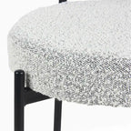Modern Round Boucle Dining Chairs, Set Of 2