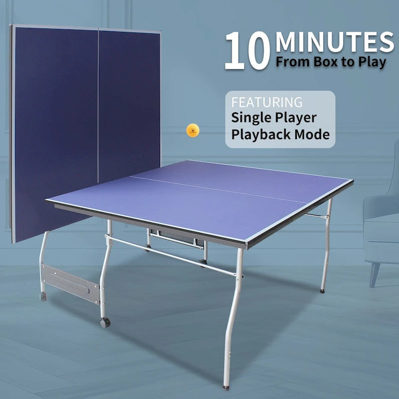 Tavolo da Ping Pong Pieghevole 8FT Set da Tavolo da Tennis, 2 Racchette e 3 Palline