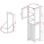 White Tilt-Out Laundry Sorter Cabinet with Open Shelf and Door