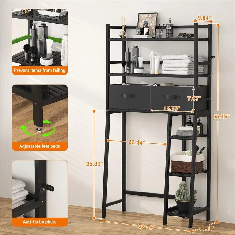 Over the Toilet Storage Cabinet - 11.81D x 32.68W x 65.16H