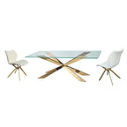 Glass Dining Table with X-Cross Base