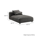 Chaise longue modulare imbottita senza braccioli
