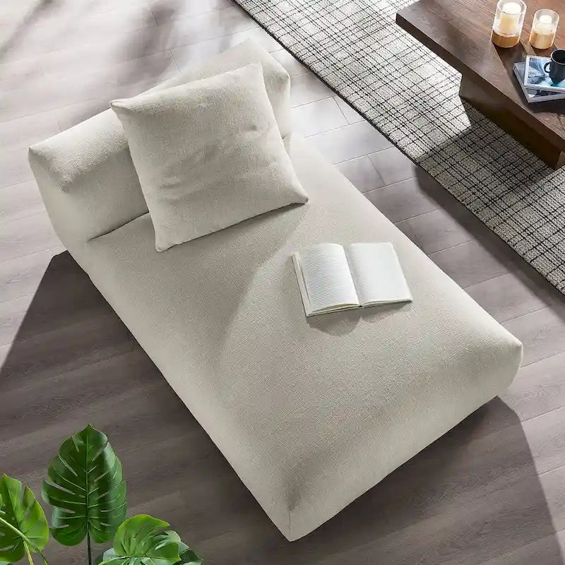 Chaise longue modulare imbottita senza braccioli