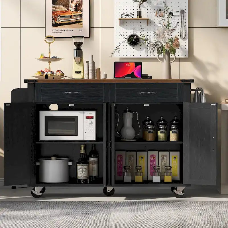 53.5Farmhouse Kitchen Island with Power Outlet
