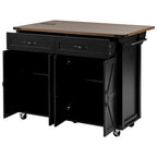 Rolling Kitchen Island Cart with Power Outlet, Drawers and Cabinet Storage