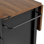 Rolling Kitchen Island Cart with Power Outlet, Drawers and Cabinet Storage